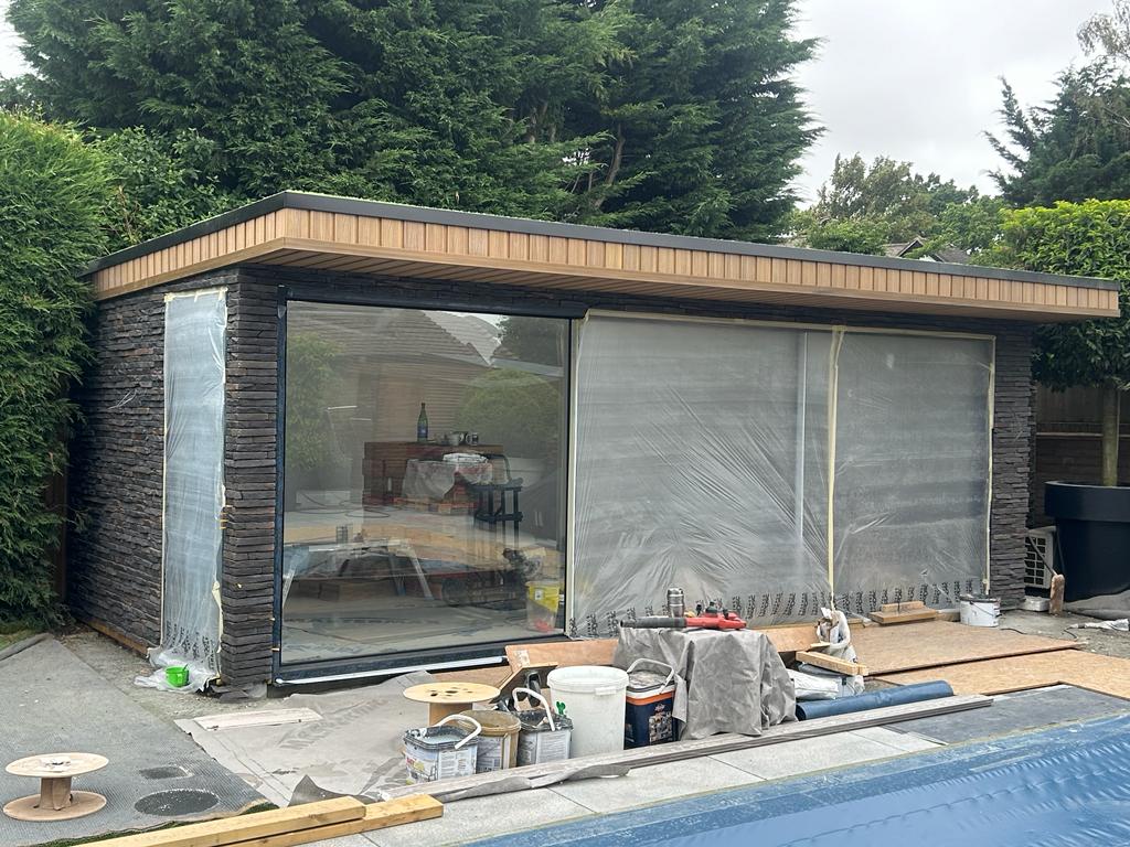 Sierra Graphite stone feature wall in indoor pool and leisure area