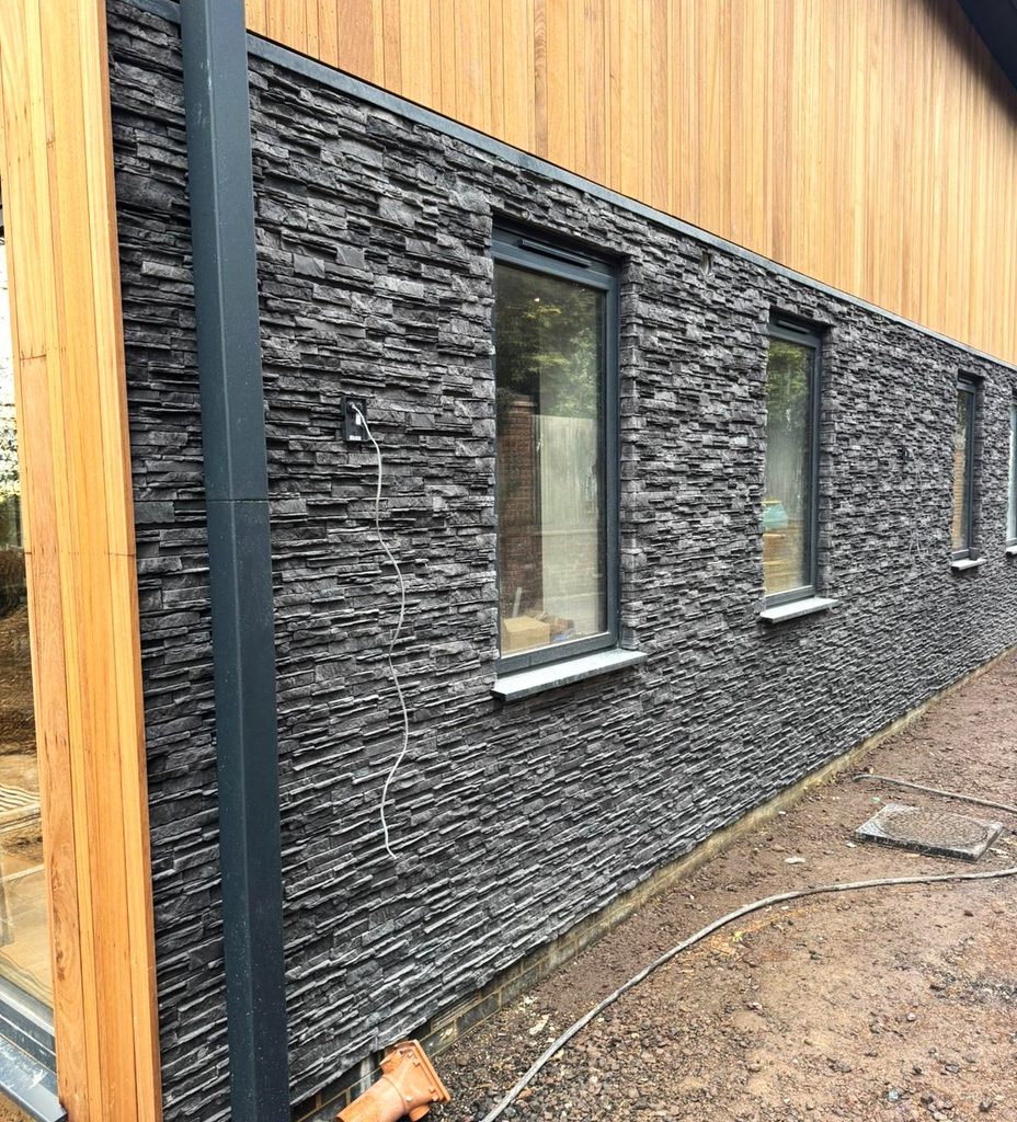Cumbrian Slate ground floor cladding on two-storey Brighton property