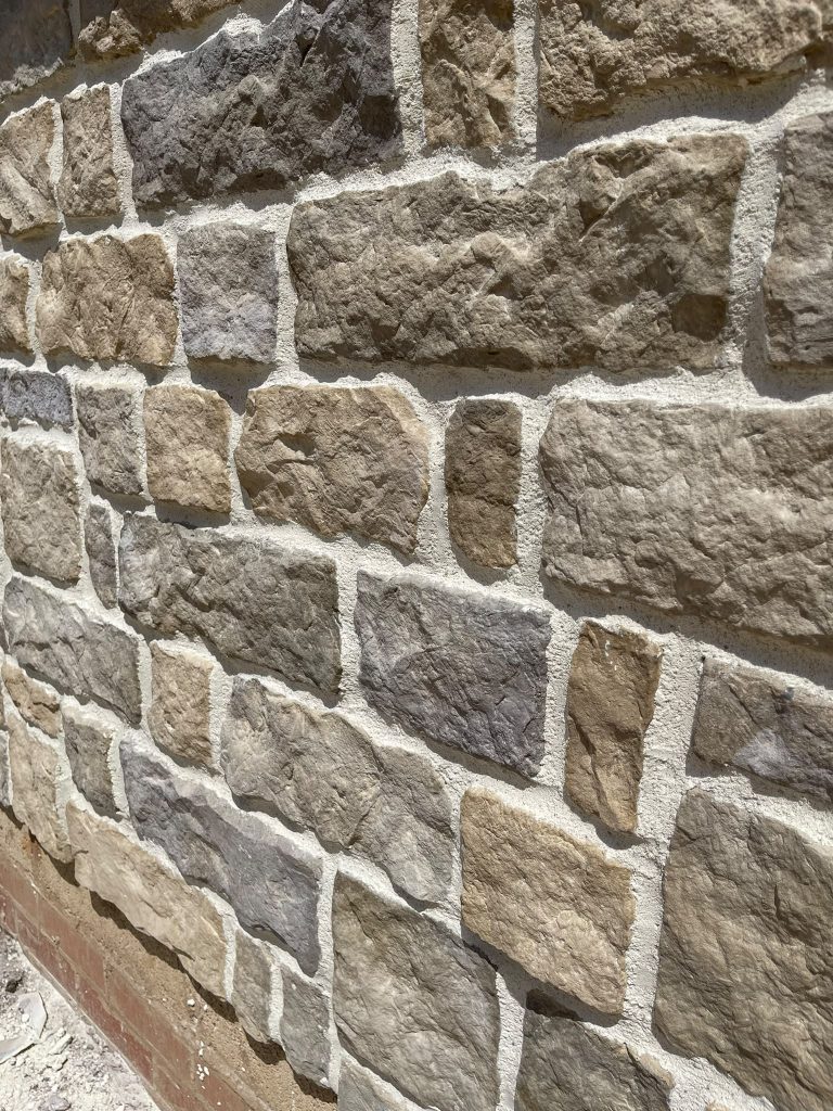 Stone Slips with light pointing mortar installed on Exterior walls